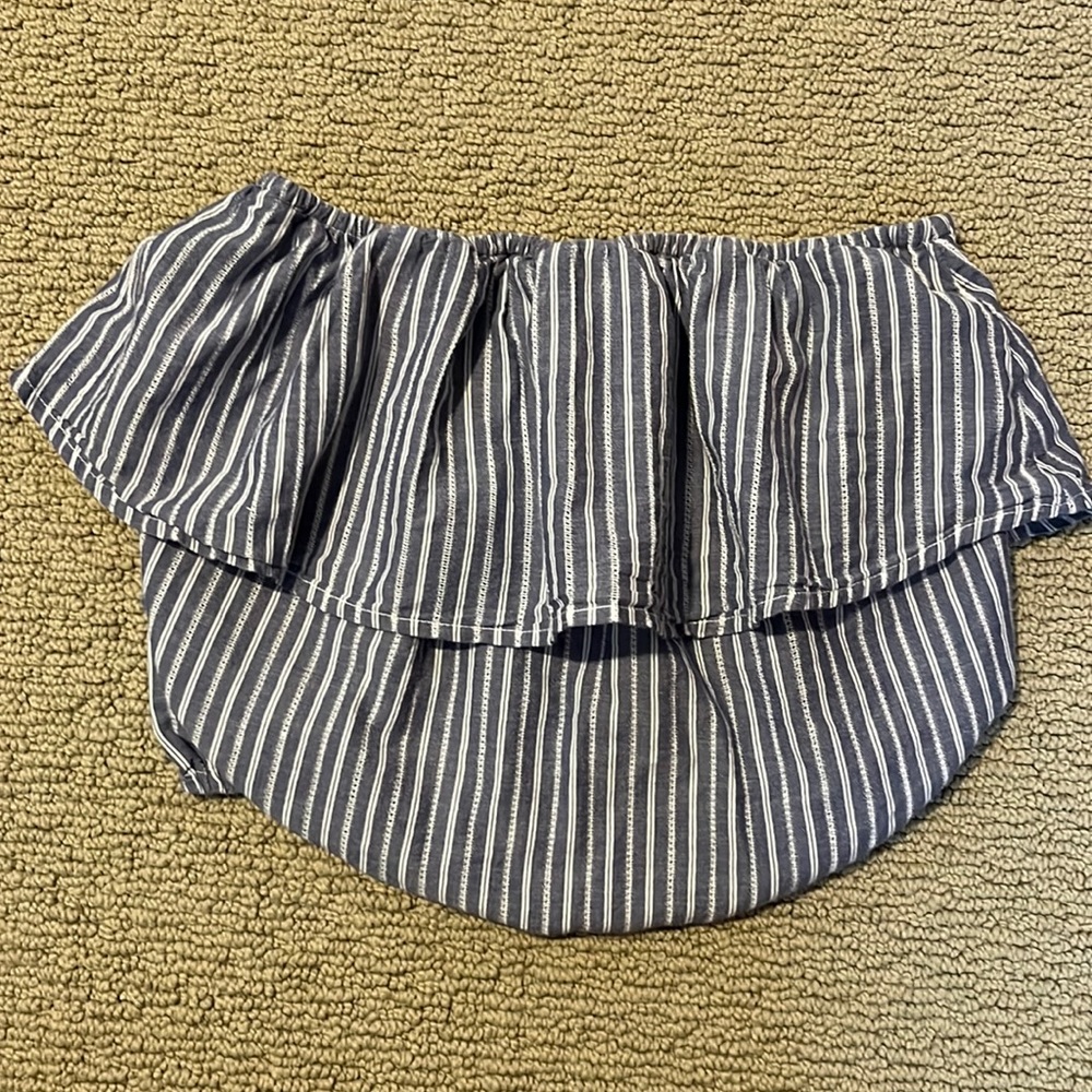 Abercrombie & Fitch Pin-Striped Cropped Tube Top